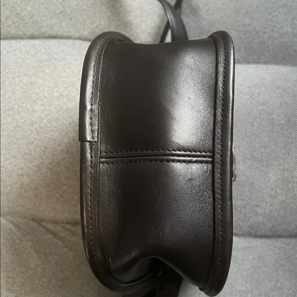 Brighton Black Leather Crossbody w/ Faux Alligator Trim